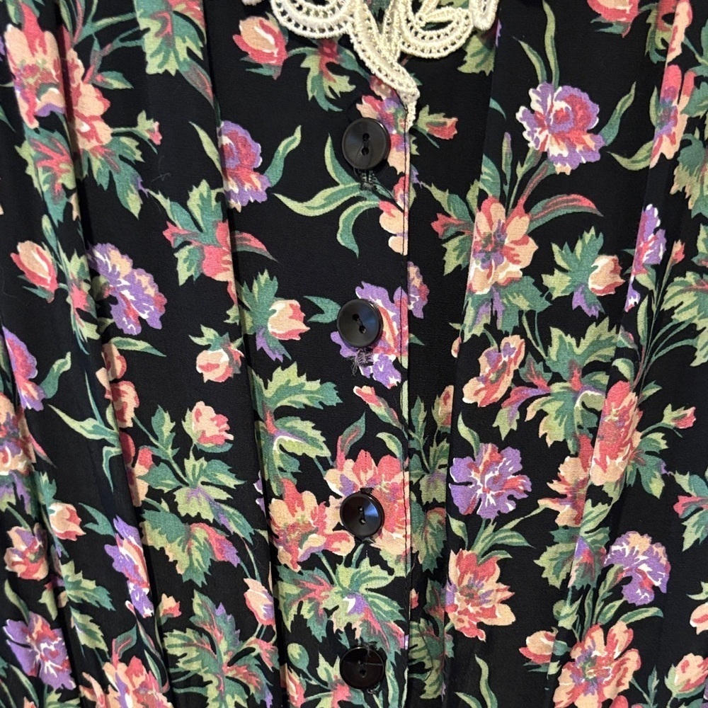 Michaels Black and Purple Floral Lace Dress - Picture 6 of 7